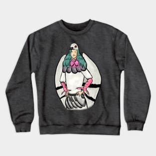 Smirking Man in Pigeon Costume Crewneck Sweatshirt